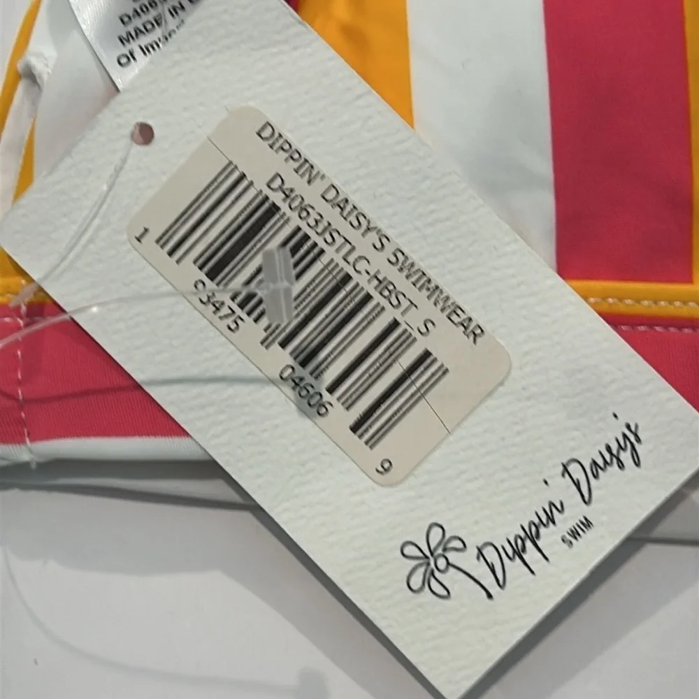 Dippin' Daisy's stripe bikini swim top size small new